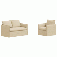 Canapé 2 pcs Crème 196 x 82 x 85 cm tissu Modèle Apex Essence Pro - Matériau naturel 8721364374157