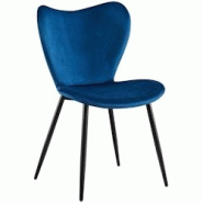 CLP Chaise de salle à manger Maika Bleu foncé/Velours - bleu textile 326364 CLP Chaise de salle à manger Maika Bleu foncé/Velours - bleu textile 326364