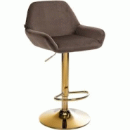 CLP Tabouret de bar Braga or velours Marron - marron textile 325105 CLP Tabouret de bar Braga or velours Marron - marron textile 325105