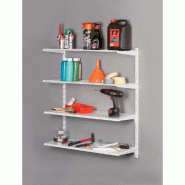 Crémaillère double L100cm Blanc - par 2 - Acier - Fixation facile