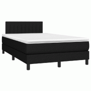 Décoshop26 - Cadre de lit LED avec sommier tête de lit matelas 120 x 200 cm tissu noir TDL0209291 - noir 3001709047768
