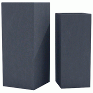 Décoshop26 - Lot de 2 pots de fleurs forme rectangle en argile fibreuse anthracite résistants aux intempéries 10_0007958 - 3000266397118