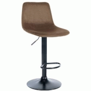 Décoshop26 - Tabouret de bar x1 repose-pieds en métal noir confortable en forme d'arc assise en velours marron 10_0004781 - marron 3000252285313 Décoshop26 - Tabouret de bar x1 repose-pieds en métal noir confortable en forme d'arc assise en velours marron 10_0004781 - marron 3000252285313