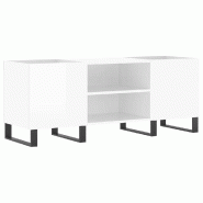 Helloshop26 - Armoire à disques pratique et classique 121 x 38 x 48 cm style industriel en bois d'ingénierie blanc brillant 02_0049097 - blanc Bois