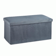Helloshop26 - Banquette pliable avec coffre de rangement salon chambre 77 x 39 x 38 cm assise matelassée design élégant en MDF gris 13_0011178 - gr