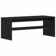Helloshop26 - Meuble TV chêne noir grand espace de rangement salon 100 x 40 x 40 cm en bois d'ingénierie noir 02_0051238 - noir Bois massif 30002368