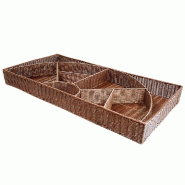 Manne polypro 9 cases "Rueda" chocolat 120x60x12,5cm - par 2