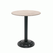RestooTab - Table Versailles Ø60cm décor marbre yule - beige fonte TB-VRS-R60M-MB.YUL