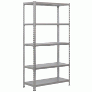 SimonRack Rayonnage métallique, 2000x1100x600 mm, 5 niveaux, tablette métallique, 180 kg au point de flexion, Gris/Galvanisé - Simonclick - métal