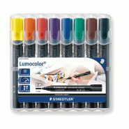 STAEDTLER Marqueur Permanent 352, étui de 8, pointe ronde, assortis, largeur de trait : - 352 WP8