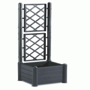 Stefanplast Jardinière Italia carrée avec dossier anthracite 43x43x142cm - gris matière synthétique 8003507801066