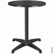 TecTake GmbH tectake table bistrot viktor, pliable, aluminium inox, réglable hauteur, compact, design noir, Ø60 cm - noir Bois manufacturé 406661 TecTake GmbH tectake table bistrot viktor, pliable, aluminium inox, réglable hauteur, compact, design noir, Ø60 cm - noir Bois manufacturé 406661