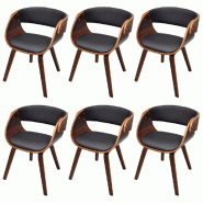 VidaXL Chaises à manger lot de 6 marron similicuir Modèle Aurore Chic - 8718475864516
