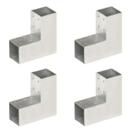 Vidaxl connecteurs de poteau 4 pcs forme en l métal galvanisé 71x71 mm 145454