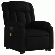 VidaXL Fauteuil inclinable de massage électrique noir similicuir Modèle Helviane - 3205285