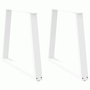 VidaXL Pieds De Table à Manger En Forme De V, 2 Pièces, Blanc, 80 X (72 73,3) Cm, Acier - blanc 8721102957383
