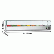 Vitrine à ingrédients réfrigérée avec pare-haleine - 8 x GN 1/4