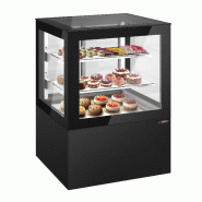 Vitrine à pâtisserie réfrigérée 1010 mm - LED et 2 étagères