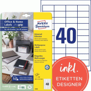 Avery Dennison 6126 Étiquettes universelles Blanc 48,5 x 225,4 mm 10 feuilles (Import Allemagne) - 4004182061268