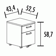 Caisson mobile monocolore avec tiroir pour dossiers suspendus  - MOBEL LINEA - Chêne veiné_0