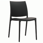 Chaise empilable d'extérieur Inca en polypropylène  coloris noir