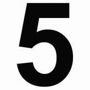 Chiffre autocollant noir - 5