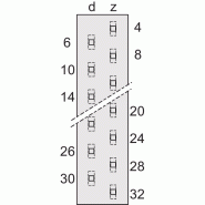 Connecteur SCHROFF de type H, EN 60603, DIN 41612, mâle, 15 contacts, longueur des broches 2.9 mm_0