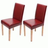 Décoshop26 - Lot de 2 chaises de salle à manger cuisine en synthétique rouge pieds en bois clair design moderne 04_0002079 - 3000014932691 Décoshop26 - Lot de 2 chaises de salle à manger cuisine en synthétique rouge pieds en bois clair design moderne 04_0002079 - 3000014932691