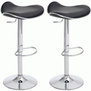 Décoshop26 - Lot de 2 tabourets de bar en synthétique noir pieds métal chromé pivotant et hauteur réglable 10_0001330 - noir 3000680769607 Décoshop26 - Lot de 2 tabourets de bar en synthétique noir pieds métal chromé pivotant et hauteur réglable 10_0001330 - noir 3000680769607
