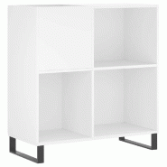 Helloshop26 - Armoire à disques classique 84,5 x 38 x 89 cm grand espace de rangement style industriel en bois d'ingénierie blanc 02_0049175 - blanc