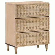 Helloshop26 - Armoire latérale en bois massif avec espace de rangement design intemporel 60 x 33 x 75 cm en manguier naturel 02_0047298 - Bois massif