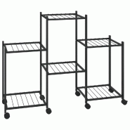 Helloshop26 - Jardinière sur roues pour plantes à déplacer 83 x 25 x 63,5 cm en fer noir 02_0047092 - noir 3000234591821
