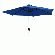 Helloshop26 - Parasol d'extérieur avec led et mât en aluminium 270 cm bleu 02_0008076 - 3000432382726
