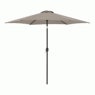 Helloshop26 - Parasol hexagonal polyester 270 x 235 khaki 03_0008045 - acier 3001912182720