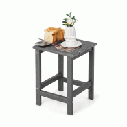 Helloshop26 - Table basse d'appoint de jardin 36 x 36 x 47 cm résistante aux intempéries pour extérieur scandinave en HDPE gris 20_0013767 - 300022