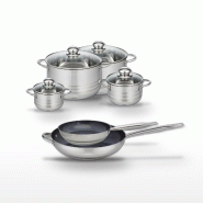 Lot 2 Poêles céramique 24/32 cm et 4 Faitouts Elo Profi Therm Platinum - gris inox 3176239970272