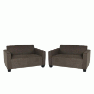 Mendler Ensemble de canapés Ensemble de canapés 2x 2 places Lyon tissu/textile ~ marron - marron textile 2x75622+2x75623