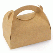 Packissimo Boites poignées kraft en carton 18 x 10 x hauteur 7 cm par 25 pièces - marron en carton BKP18x10x7