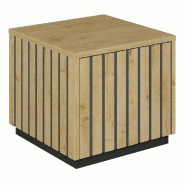 Podium 1 porte push-pull Vertigo T03 MDF noir et chêne clair 45x45x40cm