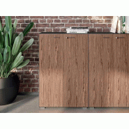 Armoire de direction mi-haute - portes battantes en bois avec serrure - largeur 87 cm, profondeur 45 cm, hauteur 87 ou 132 cm Armoire de direction mi-haute - portes battantes en bois avec serrure - largeur 87 cm, profondeur 45 cm, hauteur 87 ou 132 cm