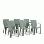 RATTATAN Set de 6 chaises monobloc en polypropylène avec fibre de verre, effet rotin, empilables pour extérieur et jardin, bar et restaurant - Diana RATTATAN Set de 6 chaises monobloc en polypropylène avec fibre de verre, effet rotin, empilables pour extérieur et jardin, bar et restaurant - Diana