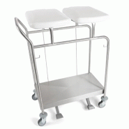 Sclessin 374.761S Chariot Porte-Sacs 2 Sacs Sans Couvercle Professionnel - 374.761S
