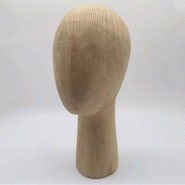 Tête à poser en bois naturel – L10,5 x l14 x H33cm – Précommande