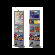 Totem d'exposition - Porte brochures, idéal pour aménager vos zones d'accueil et d'exposition - H.165 x L.50 cm