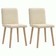 VidaXL Chaises à manger lot de 2 crème tissu Modèle Yoren - 4101151