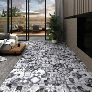 Vidaxl planches de plancher pvc 4,46 m² 3 mm autoadhésif motif de gris 146577