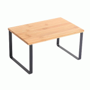 WellHome - Étagère de cuisine ELIE 29,8 x 19,4 x 15,6 cm en acier et bambou noir - beige WH17029