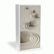 Armoire à rideaux avec décor Zen - EasyOffice. - Jardin Japonnais, Haute_0