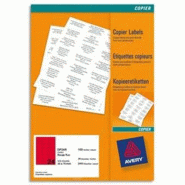 AVERY 2400 étiquettes rouge fluo, format 70 x 35 mm (100 feuilles A4 / cdt) - 3266557272353