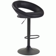 CLP Tabouret de bar Olinda en similicuir Noir /Noir - noir polyester 315791 CLP Tabouret de bar Olinda en similicuir Noir /Noir - noir polyester 315791
